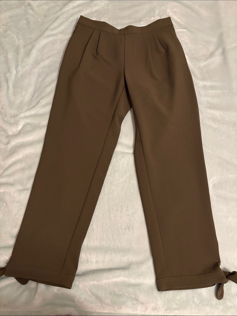 Ann Taylor Factory Brown Cropped Straight-Leg Pants